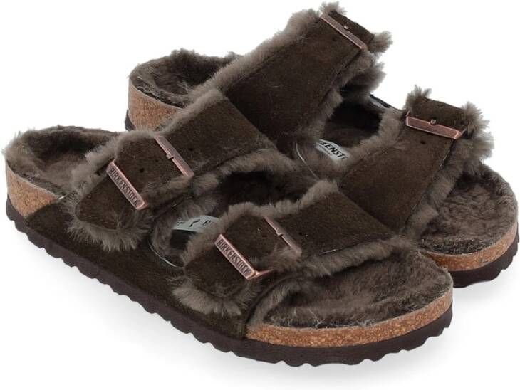 Birkenstock Shearling Mocca Sandalen Black Dames