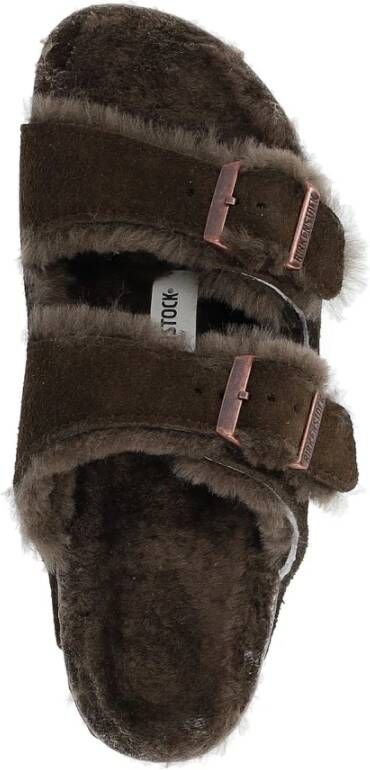 Birkenstock Shearling Mocca Sandalen Black Dames