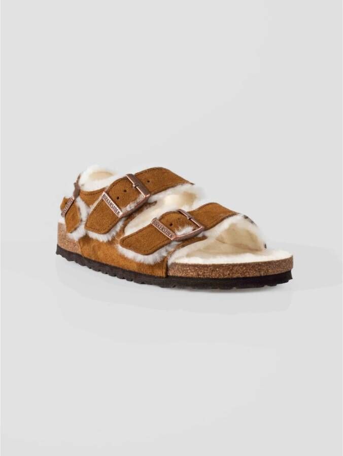 Birkenstock Shearling Sandalen Brown Dames