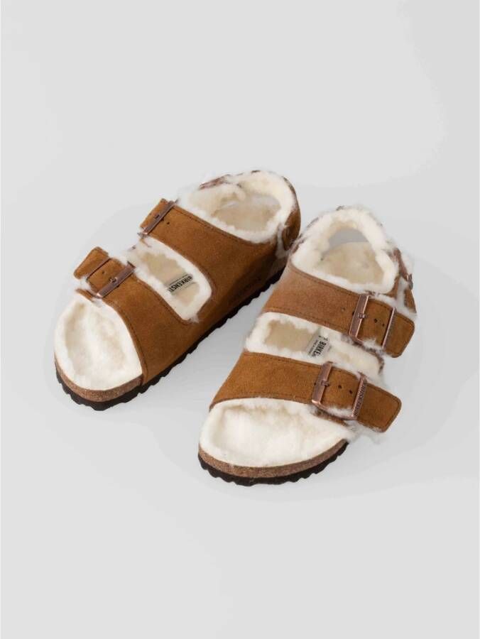 Birkenstock Shearling Sandalen Brown Dames