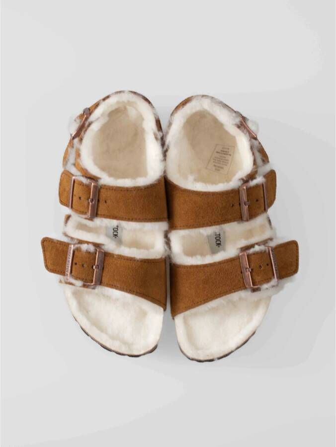 Birkenstock Shearling Sandalen Brown Dames