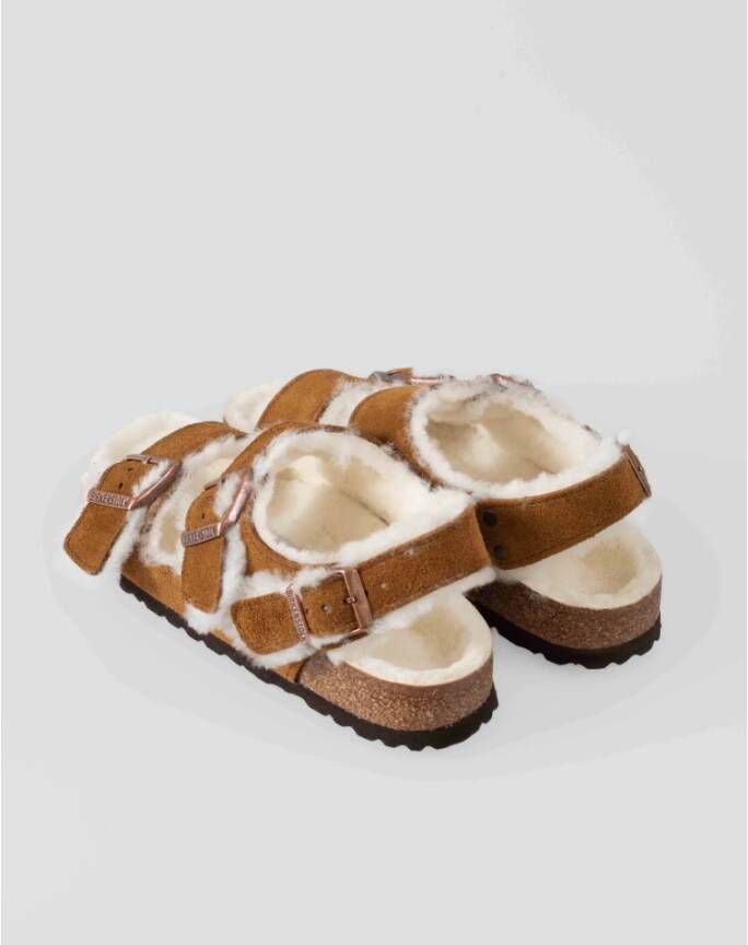 Birkenstock Shearling Sandalen Brown Dames