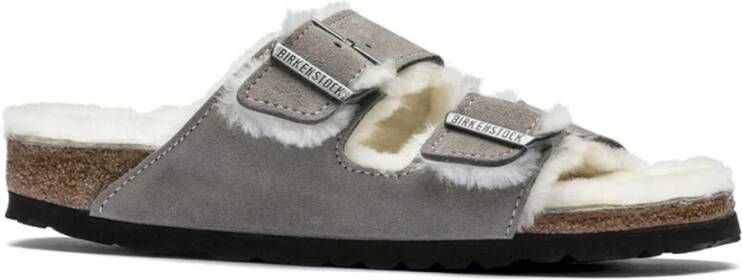 Birkenstock Shearling Stone Coin Arizona Sandalen Gray Dames