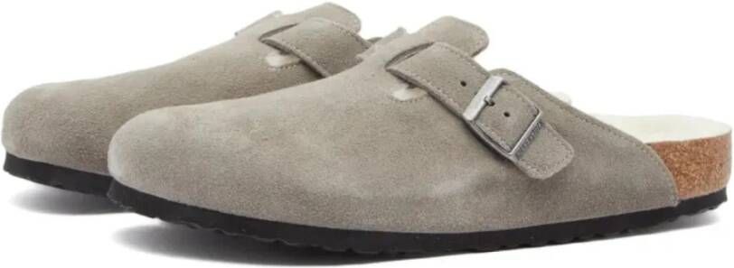 Birkenstock Shearling Stone Coin Sandalen Gray Heren