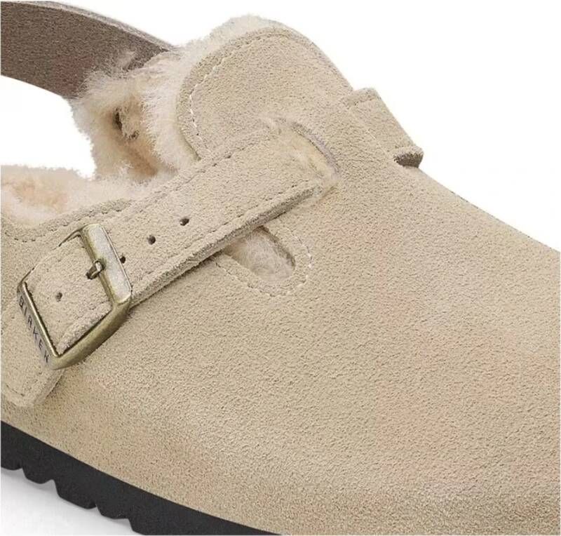 Birkenstock Shearling Taupe Klompen Beige Dames