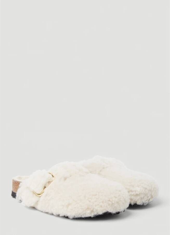 Birkenstock Shearling Teddy Klompen met Gesp Beige Dames