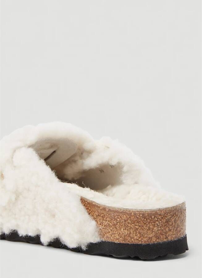 Birkenstock Shearling Teddy Klompen met Gesp Beige Dames