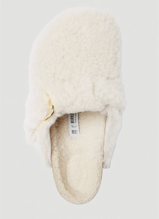 Birkenstock Shearling Teddy Klompen met Gesp Beige Dames