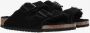 Birkenstock Shearling Zwarte Sandalen Verstelbare Banden Kurk Black Dames - Thumbnail 3