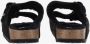 Birkenstock Shearling Zwarte Sandalen Verstelbare Banden Kurk Black Dames - Thumbnail 4