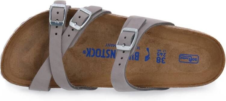 Birkenstock Grijze Nubuck Franca Sandalen Grijs Dames