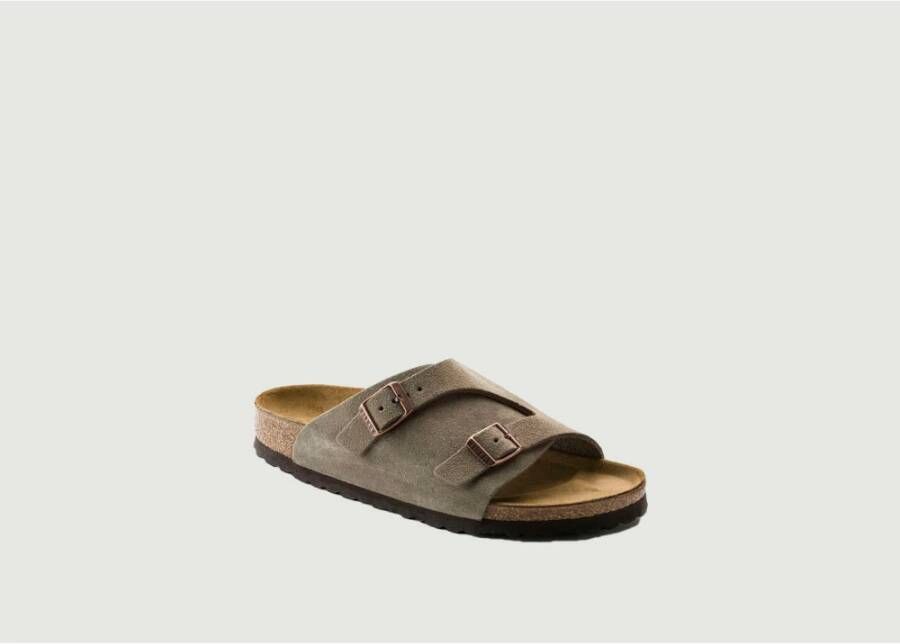 Birkenstock Stijlvolle Suède Sandalen in Taupe Grijs Heren