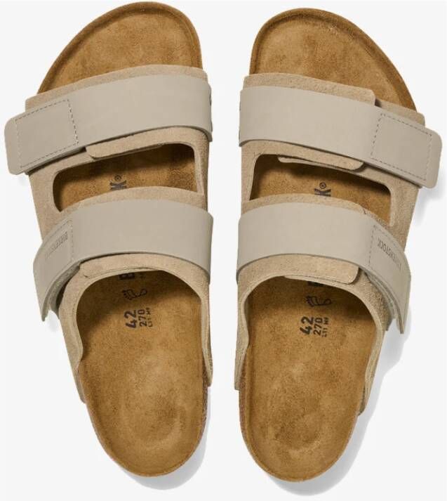 Birkenstock Su?de Slippers met Verstelbare Bandjes Beige Heren