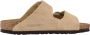 Birkenstock Arizona Leren Sandalen Beige - Thumbnail 8