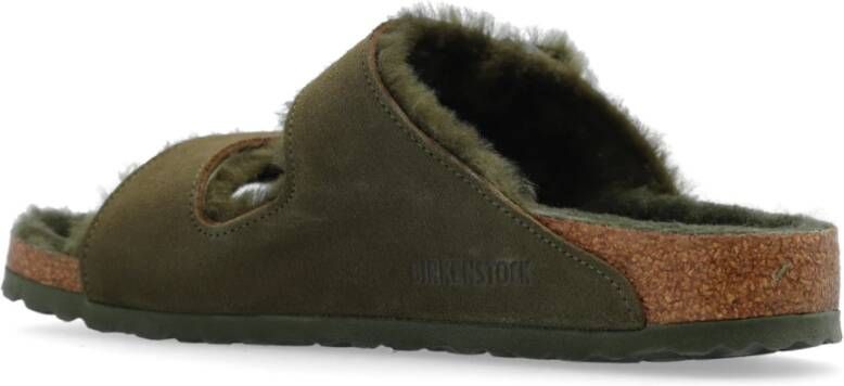 Birkenstock Arizona Shearling slides Groen Dames