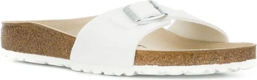 Birkenstock Witte synthetische sliders voor vrouwen Wit Dames