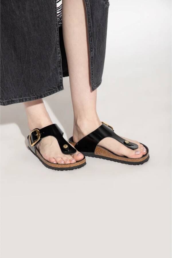 Birkenstock Gizeh Big Buckle slides Zwart Dames