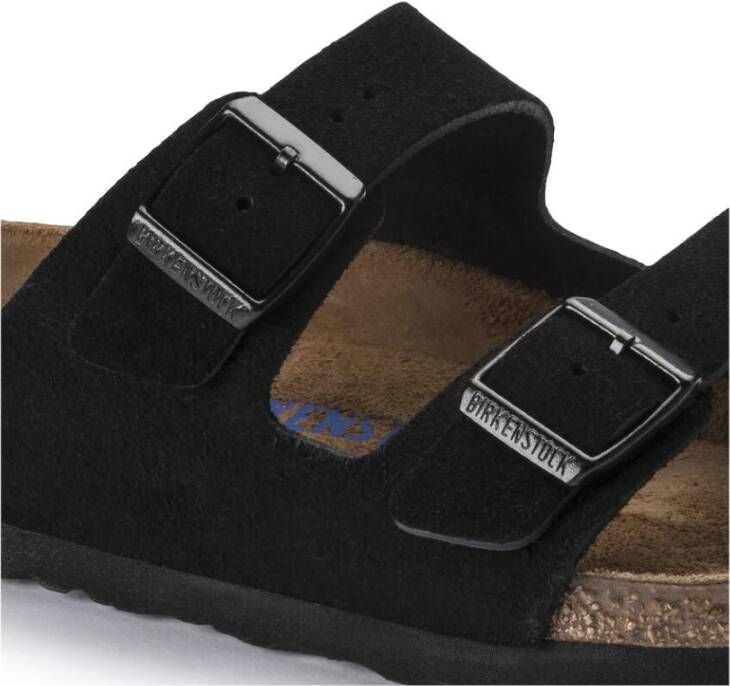 Birkenstock Arizona Suède Sandaal Zwart Heren