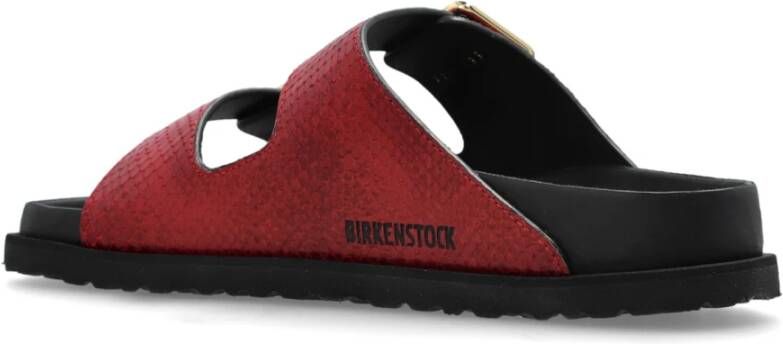 Birkenstock Slides Arizona Lined Red Dames