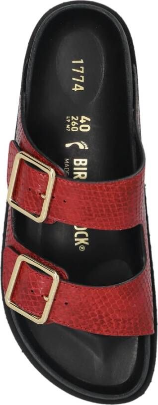 Birkenstock Slides Arizona Lined Red Dames