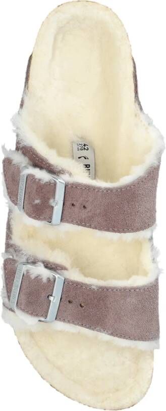 Birkenstock Slides Arizona Shearling Purple Dames