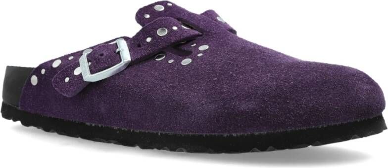 Birkenstock Slides Boston Rivet Border Purple Dames