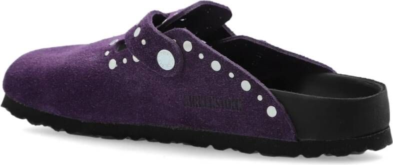 Birkenstock Slides Boston Rivet Border Purple Dames