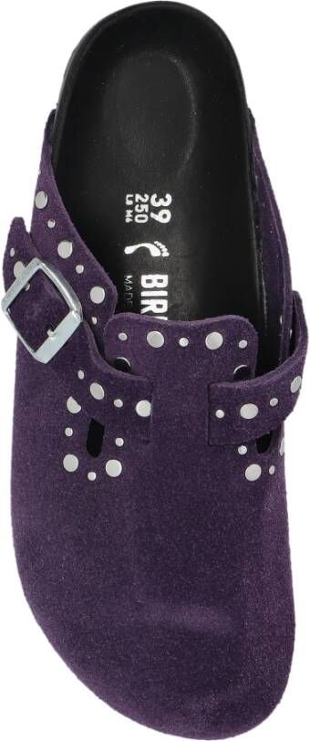 Birkenstock Slides Boston Rivet Border Purple Dames