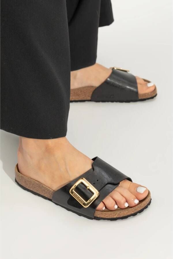 Birkenstock Catalina Cushion Buckle Slides Black Dames