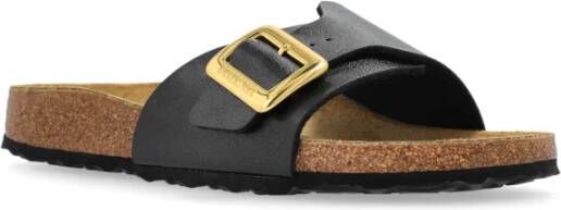 Birkenstock Catalina Cushion Buckle Slides Black Dames