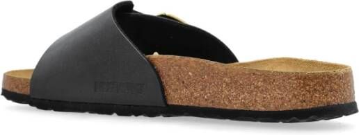 Birkenstock Catalina Cushion Buckle Slides Black Dames