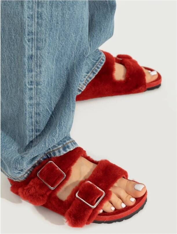 Birkenstock Slippers Arizona Shearling Red Dames