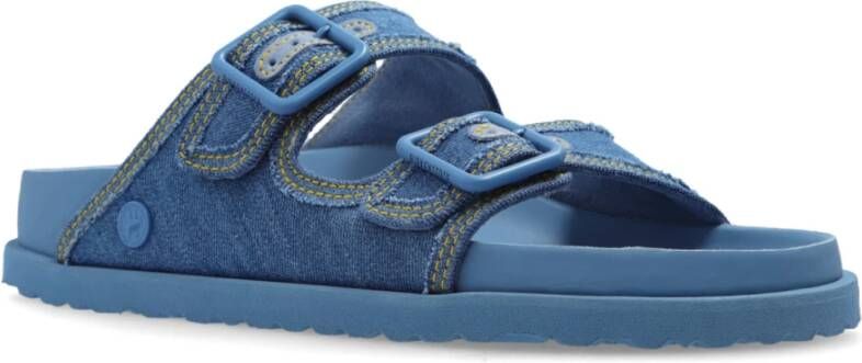 Birkenstock Slippers Arizona Stone Washed Blue Dames