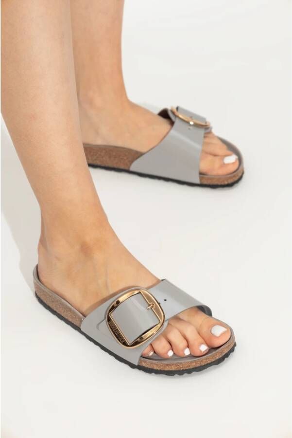 Birkenstock Madrid Big Buckle Slides Gray Dames