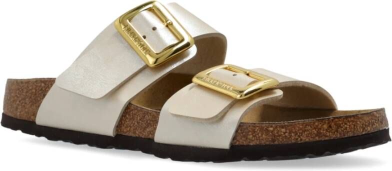 Birkenstock Slippers Sydney Kussen Gesp Beige Dames