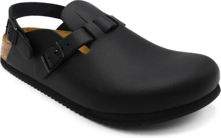 Birkenstock Stijlvolle Leren Muiltjes voor Comfort Black Heren