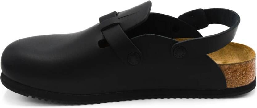 Birkenstock Stijlvolle Leren Muiltjes voor Comfort Black Heren