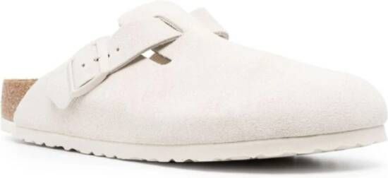 Birkenstock Stijlvolle Suede Klomp White Heren