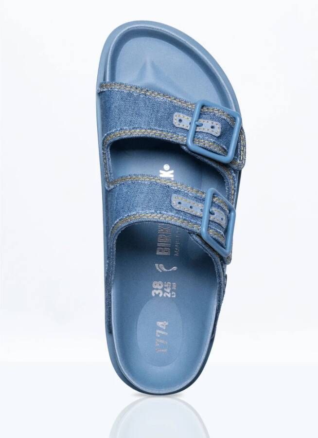 Birkenstock Stone Washed Denim Sandalen Blue Dames