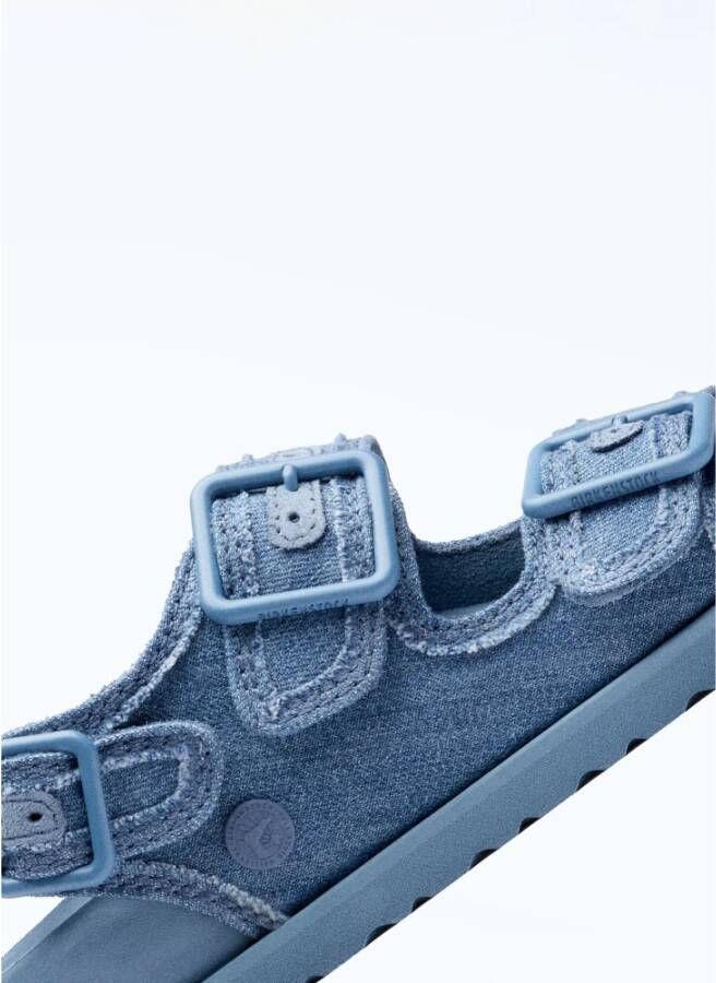 Birkenstock Stone Washed Denim Sandalen Blue Heren