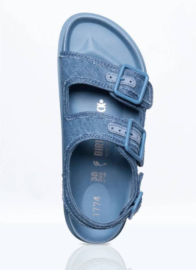 Birkenstock Stone Washed Denim Sandalen Blue Heren