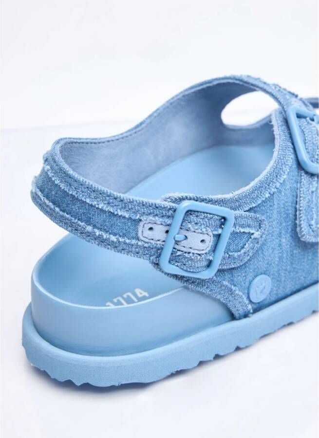 Birkenstock Stone Washed Denim Sandalen Blue Heren