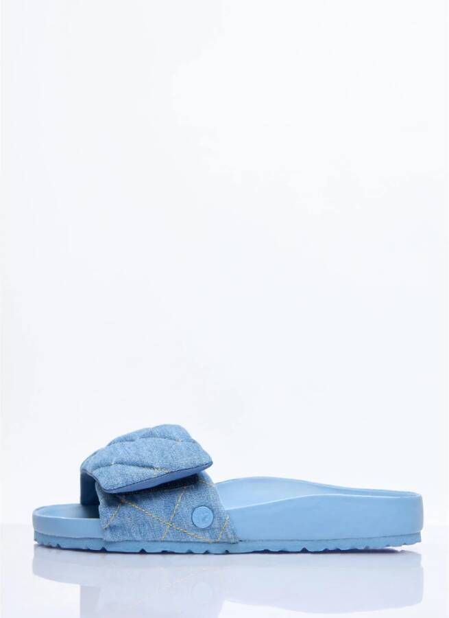 Birkenstock Stone Washed Denim Slippers Blue Dames