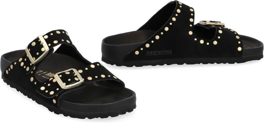 Birkenstock Studded Suède Slides Black Dames