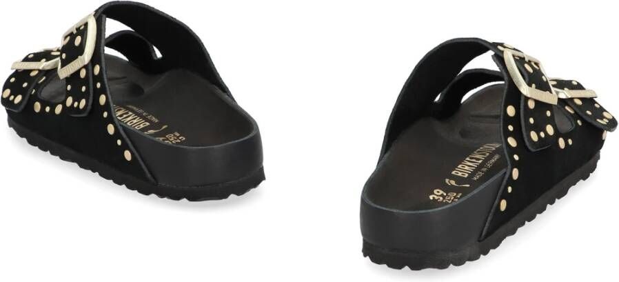 Birkenstock Studded Suède Slides Black Dames