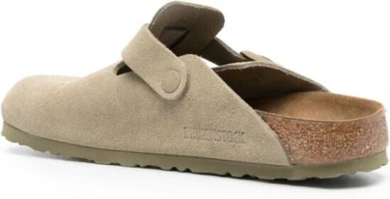 Birkenstock Suede Boston Pantoffels Instapmodel Green Heren