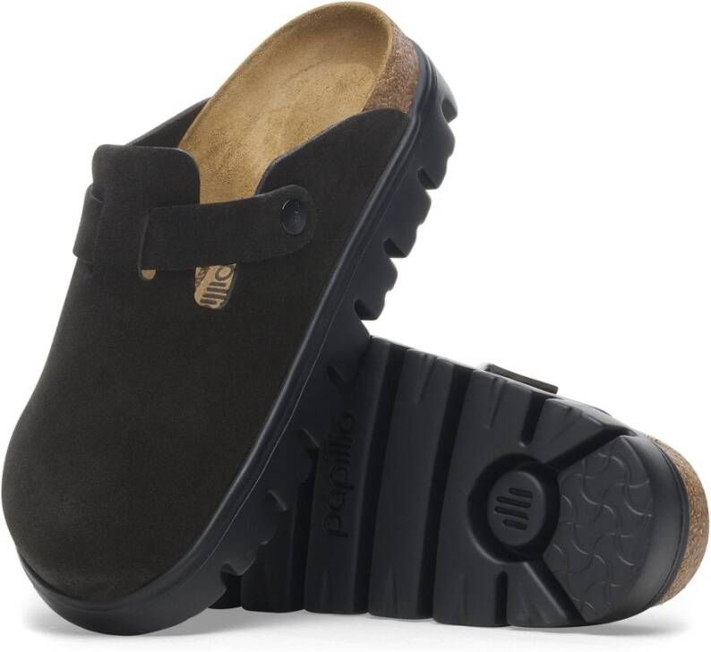 Birkenstock Suede Boston Sandaal voor dames Black Dames