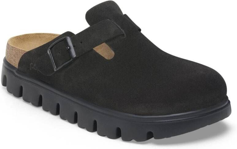 Birkenstock Suede Boston Sandaal voor dames Black Dames