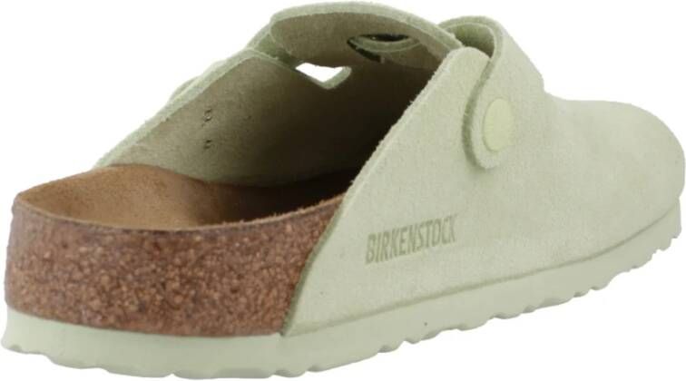 Birkenstock Suede Leather Mules Green Dames