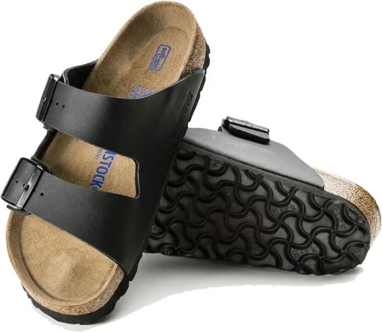 Birkenstock Suède Leren Comfort Sandalen Black Heren